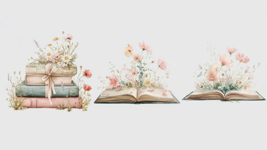 Trinkglas mit Bücher