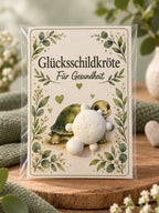 Glücksschildkröte mit roter Karte Für Liebe