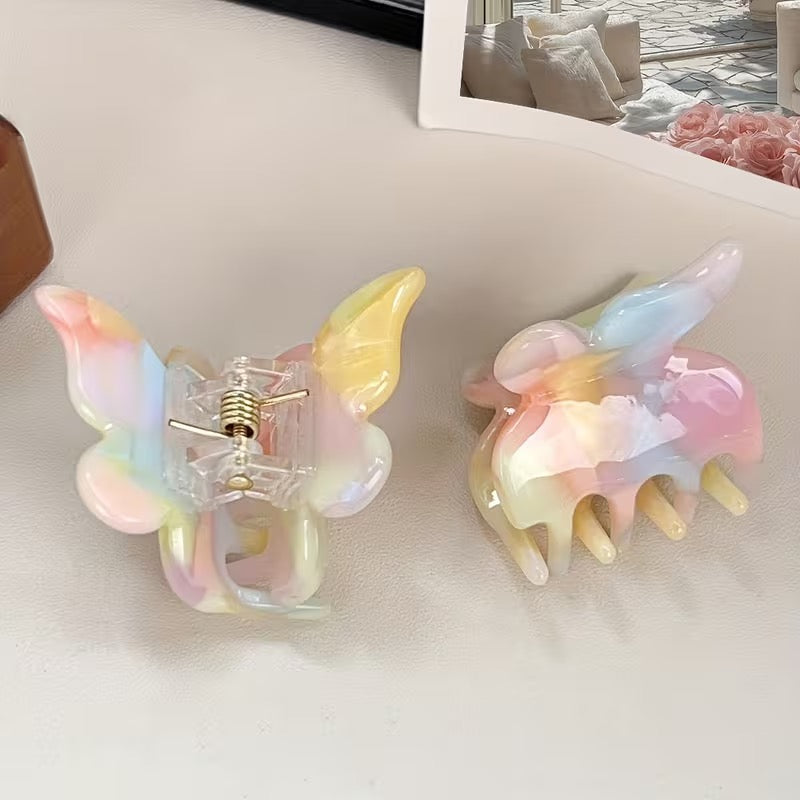 Schmetterling Haarkralle – Pastell Rainbow
