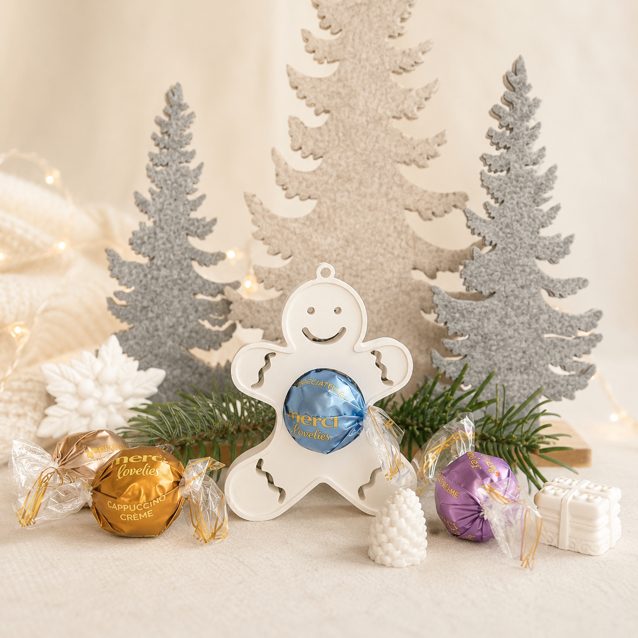 Weihnachts-Lebkuchenmann merci Lovelies Holzfigur