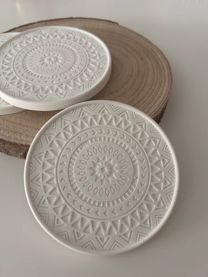 Mandala Untersetzer 4er Set aus Gießkeramik
