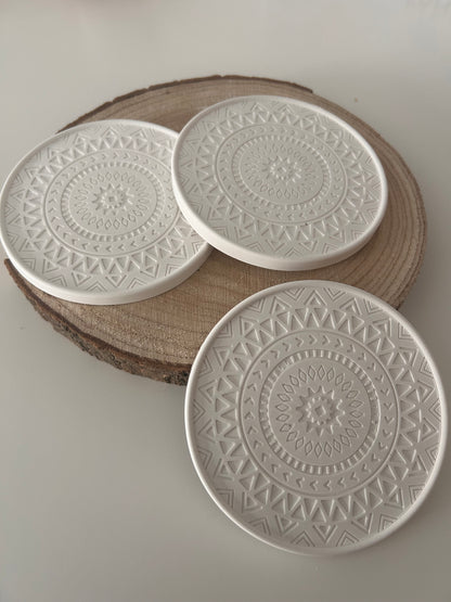 Mandala Untersetzer 4er Set aus Gießkeramik