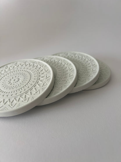 Mandala Untersetzer 4er Set aus Gießkeramik