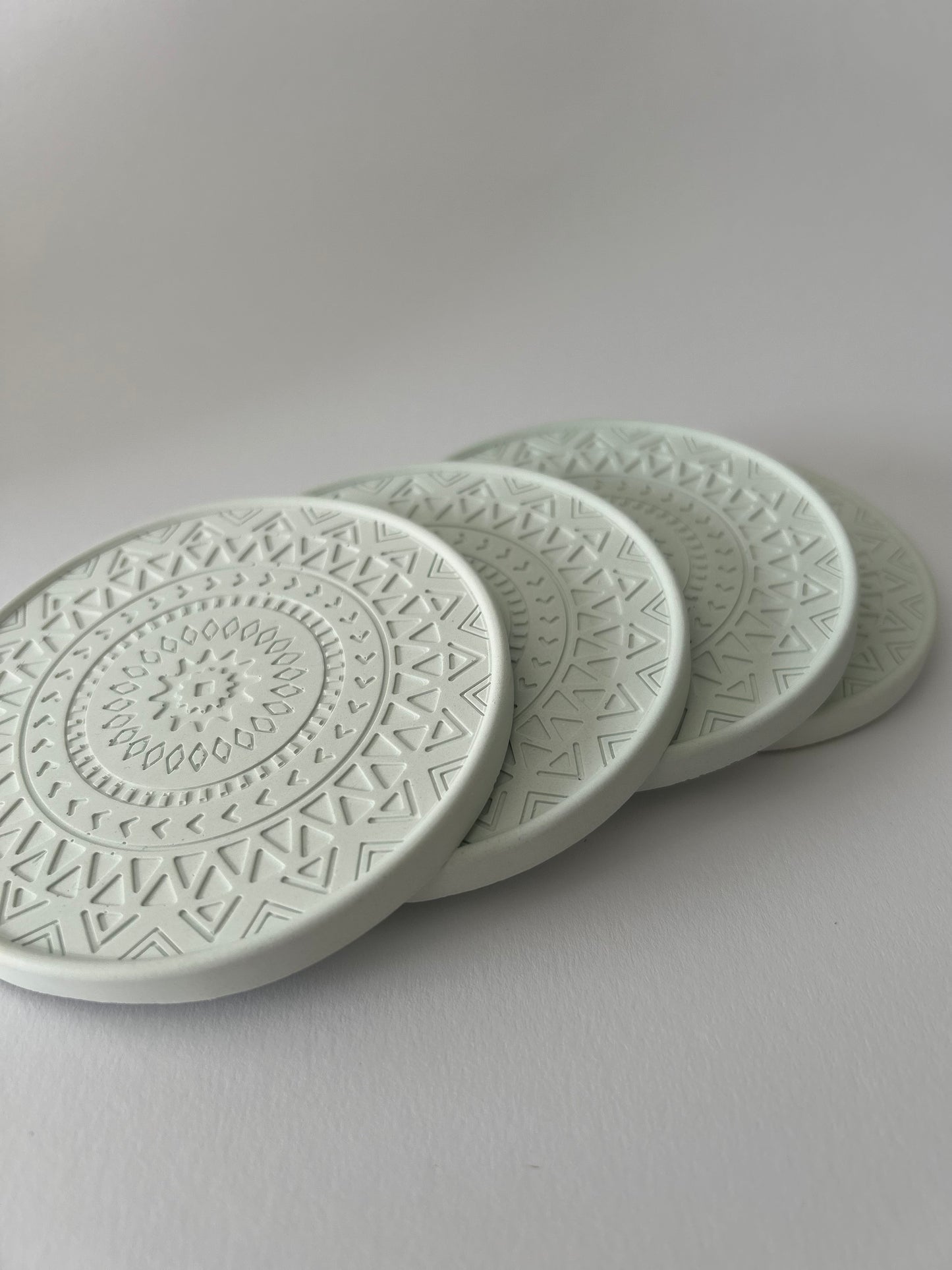 Mandala Untersetzer 4er Set aus Gießkeramik