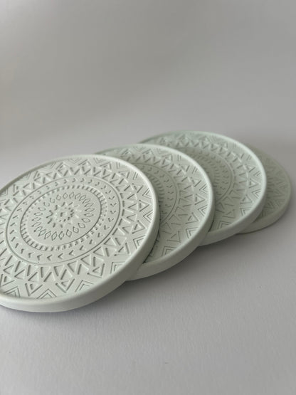 Mandala Untersetzer 4er Set aus Gießkeramik