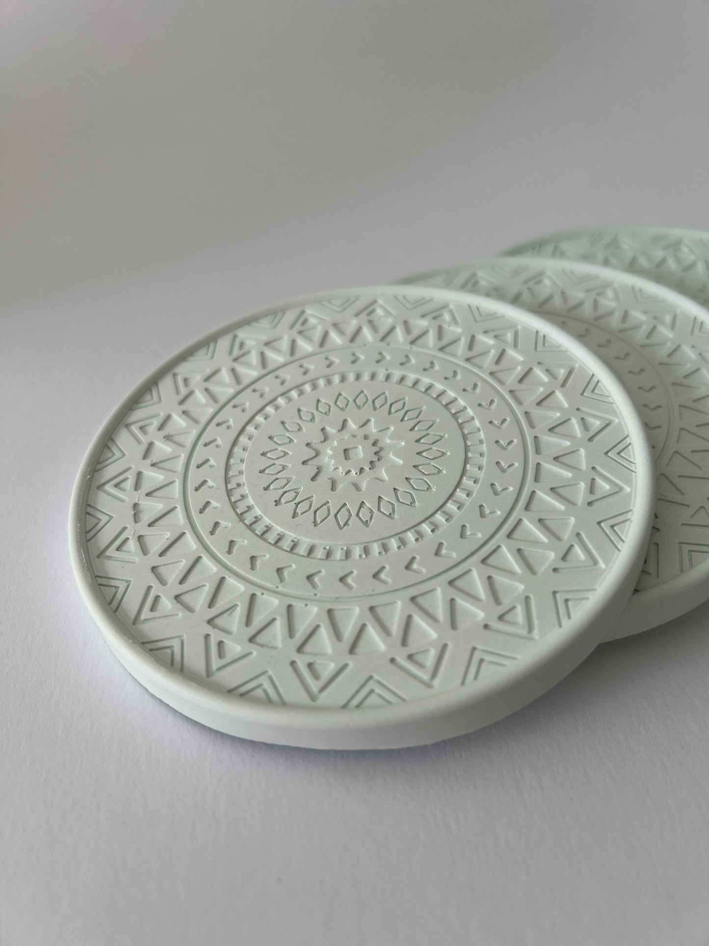Mandala Untersetzer 4er Set aus Gießkeramik