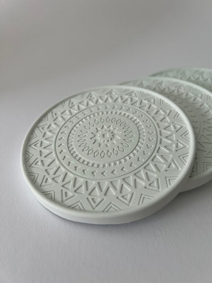 Mandala Untersetzer 4er Set aus Gießkeramik