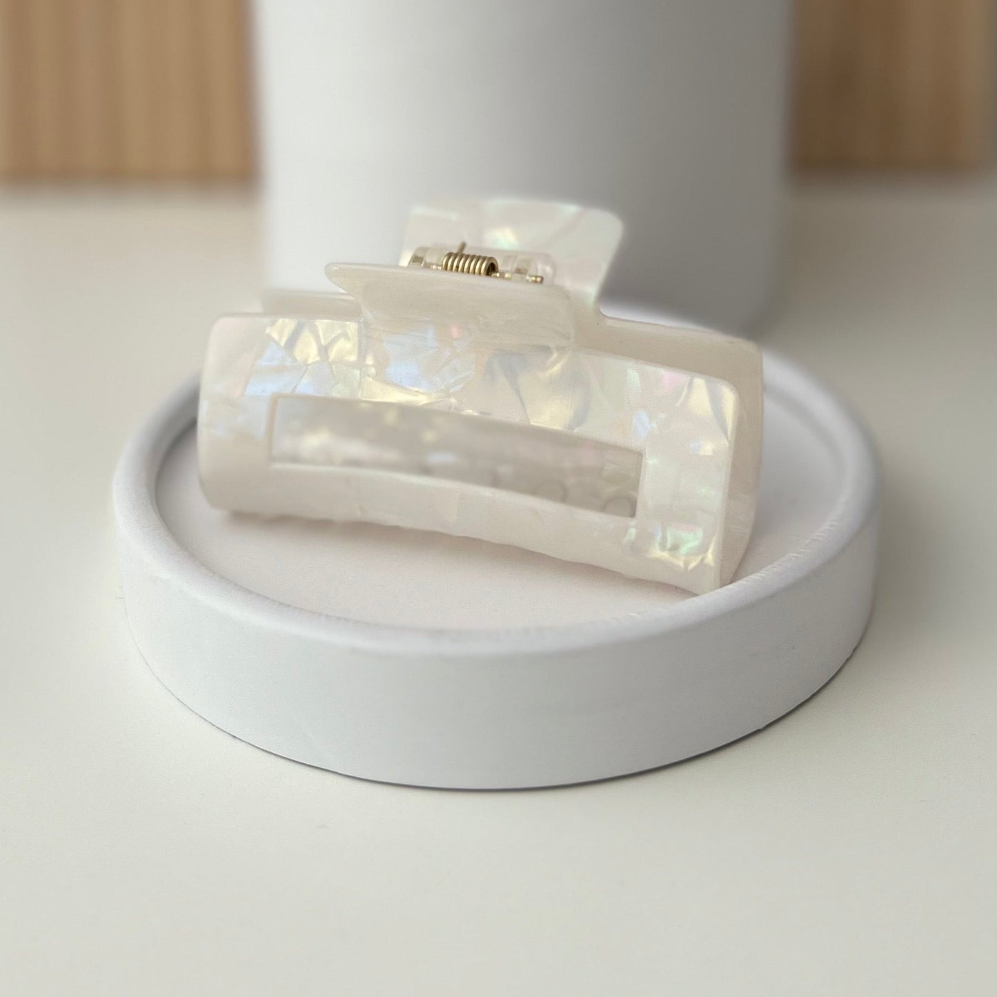 Weiß Opal - Haarklammer