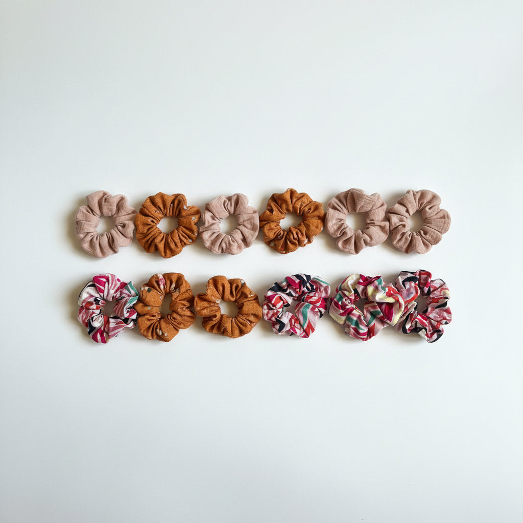 Scrunchie Braun Blumen