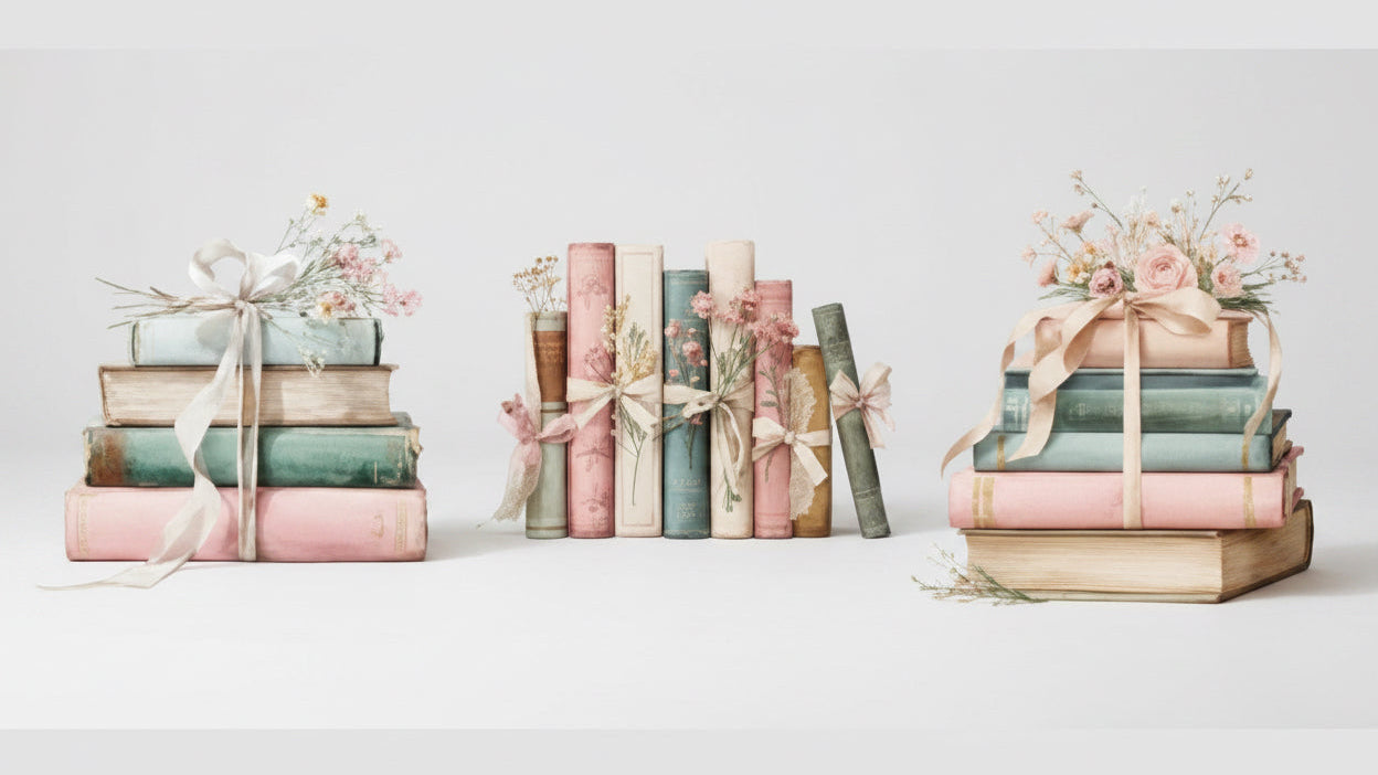 Trinkglas mit Bücher
