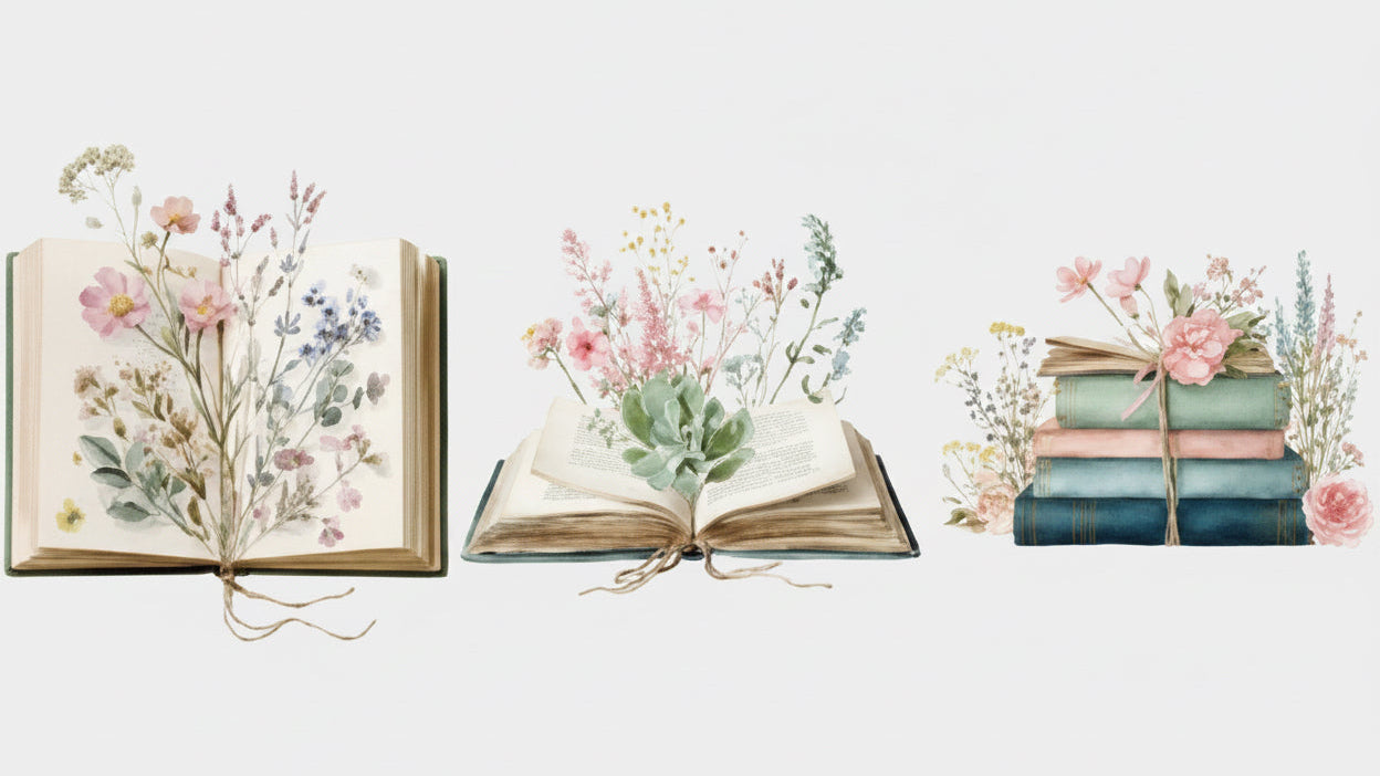 Trinkglas mit Bücher