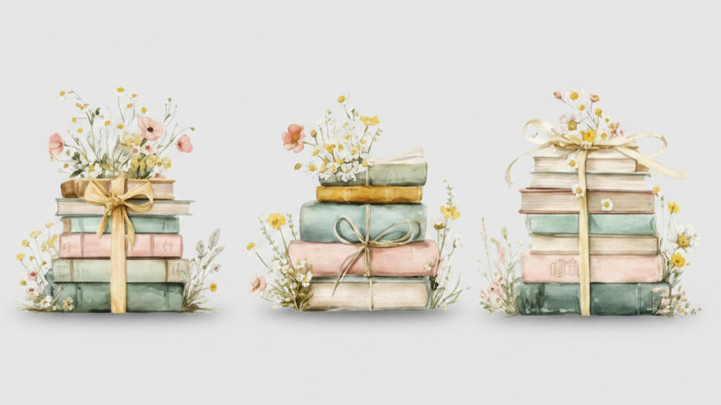 Trinkglas mit Bücher