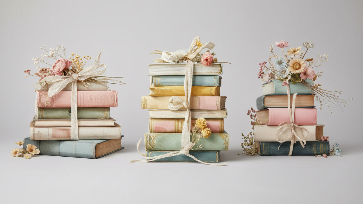 Trinkglas mit Bücher